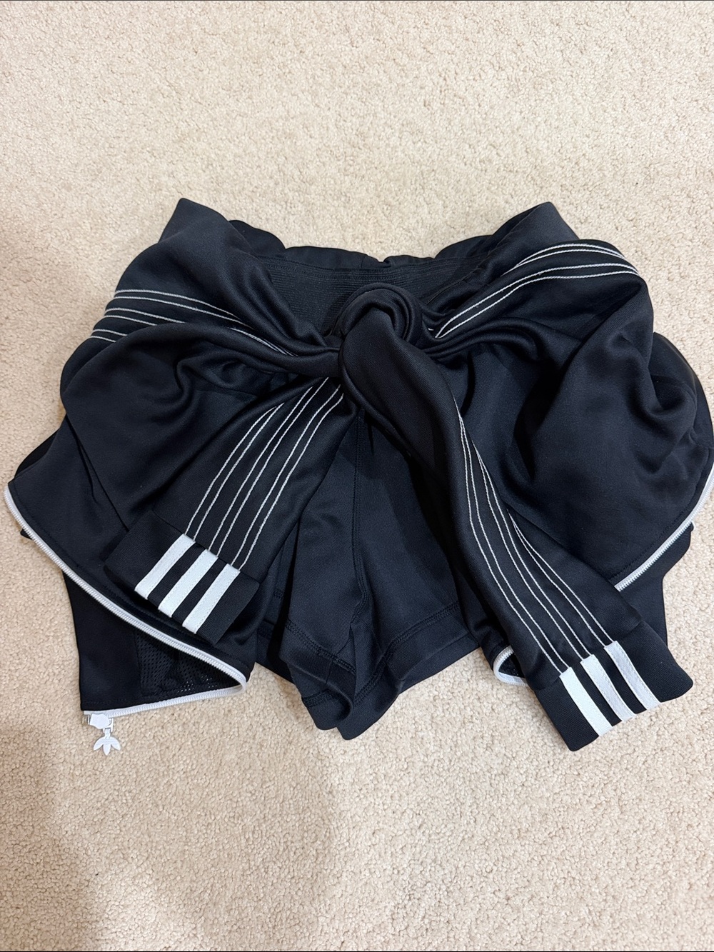 Black Women’s Athletic Shorts with Contrast Stripe- Alexander Wang /Adidas